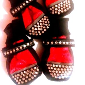 Glam Doggie Shoes-New with mesh storage bag